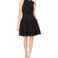 Vestido feminino Vince Camuto com decote em arco e ajuste evasê, preto, tamanho 12