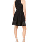 Vestido feminino Vince Camuto com decote em arco e ajuste evasê, preto, tamanho 12