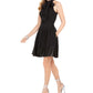Vestido feminino Vince Camuto com decote em arco e ajuste evasê, preto, tamanho 12