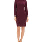 Vestido de coquetel feminino Vince Camuto com manga comprida e detalhes em roxo, tamanho 6