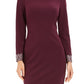 Vestido de coquetel feminino Vince Camuto com manga comprida e detalhes em roxo, tamanho 6