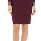 Vestido de coquetel feminino Vince Camuto com manga comprida e detalhes em roxo, tamanho 6