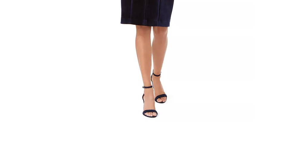 Vestido de veludo sem alças feminino Vince Camuto, azul-marinho, tamanho 10