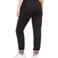Calça jogger feminina GUESS com logo Nina e bainha preta, tamanho extra grande