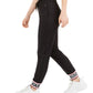Calça jogger feminina GUESS com logo Nina e bainha preta, tamanho extra grande