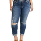 Calça jeans feminina rasgada e estilosa da Silver Jeans Co Co, azul, tamanho 24W