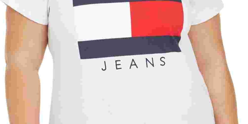 Camiseta Tommy Hilfiger Plus Size de Algodão com Logotipo, Branca, Tamanho 2X