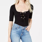 Body Sabrina com cadarço Guss Feminino Preto Tamanho Grande