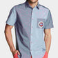 Camisa Masculina Nautica Sail Classic Fit Colorblocked Logo Azul Tamanho XX-G