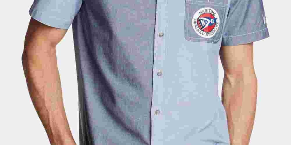 Camisa Masculina Nautica Sail Classic Fit Colorblocked Logo Azul Tamanho XX-G