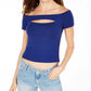 Blusa Jayla Off The Shoulder da Guss para mulheres, azul, tamanho médio