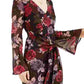 Vestido estampado floral Maiya da Guss para mulheres, cinza, tamanho pequeno