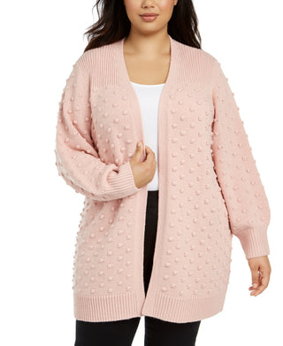 Cardigan Calvin Klein Plus Popcorn Feminino Rosa Tamanho 2X