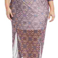 Vestido longo feminino plus size com estampa e fenda dupla, roxo, tamanho 1X, da NY Collection