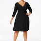 Vestido feminino plus size com babados evasê, preto, tamanho 2X, da NY Collection