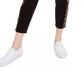 Calça de moletom feminina Juicy Couture com listras laterais em veludo, preta, tamanho pequeno