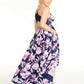 Vestido floral plus size da Speechless feminino, azul marinho, tamanho 14