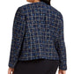Terno feminino Calvin Klein xadrez azul desfiado para usar no trabalho, jaqueta azul, tamanho 18W
