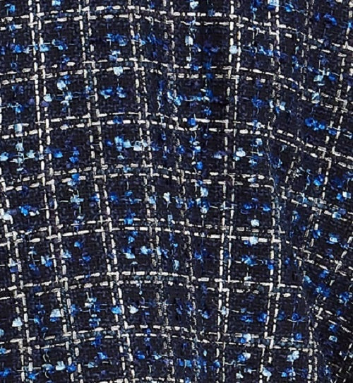 Terno feminino Calvin Klein xadrez azul desfiado para usar no trabalho, jaqueta azul, tamanho 18W