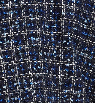 Terno feminino Calvin Klein xadrez azul desfiado para usar no trabalho, jaqueta azul, tamanho 18W