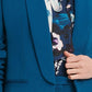 Blazer feminino DKNY com manga franzida aberta, azul, tamanho 4, pequeno
