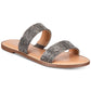 Material Girl Ginnie Open Toe Slide Flats Feminino Cinza Tamanho 6,5 M