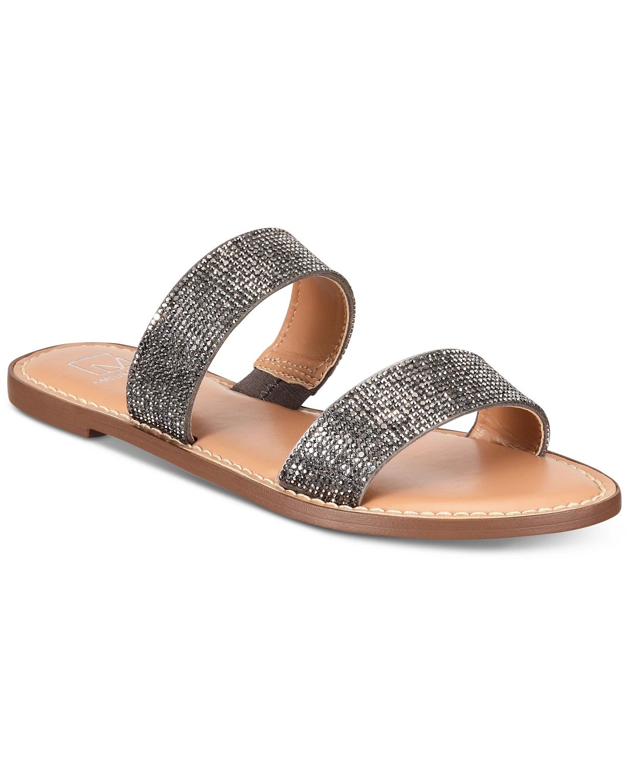Material Girl Ginnie Open Toe Slide Flats Feminino Cinza Tamanho 6,5 M