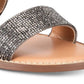 Material Girl Ginnie Open Toe Slide Flats Feminino Cinza Tamanho 6,5 M