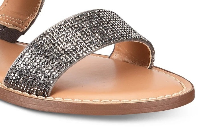 Material Girl Ginnie Open Toe Slide Flats Feminino Cinza Tamanho 6,5 M