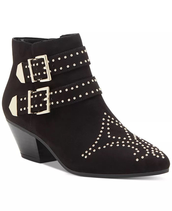 INC International Concepts Iliana Studded Western Ankle Booties Sapatos Femininos Pretos Tamanho 7 M