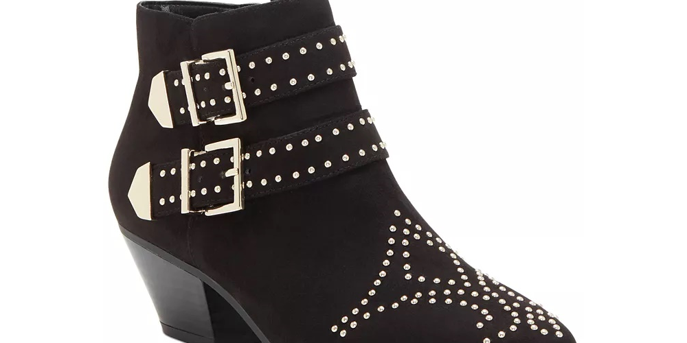 INC International Concepts Iliana Studded Western Ankle Booties Sapatos Femininos Pretos Tamanho 7 M