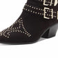 INC International Concepts Iliana Studded Western Ankle Booties Sapatos Femininos Pretos Tamanho 7 M