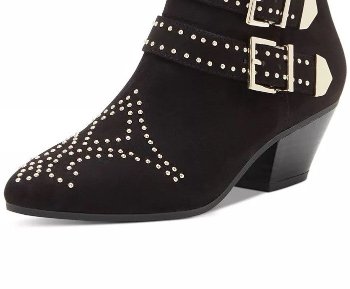 INC International Concepts Iliana Studded Western Ankle Booties Sapatos Femininos Pretos Tamanho 7 M