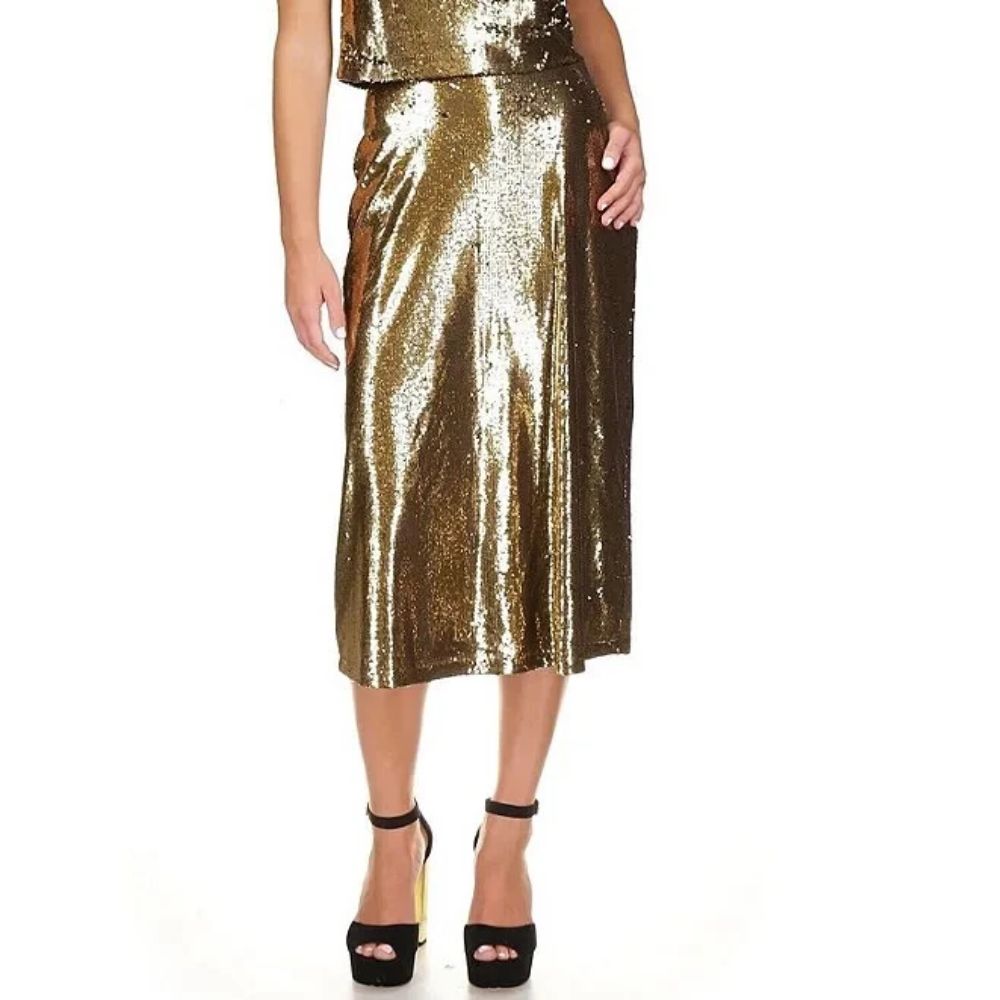 Saia midi com lantejoulas Michael Michael Kors