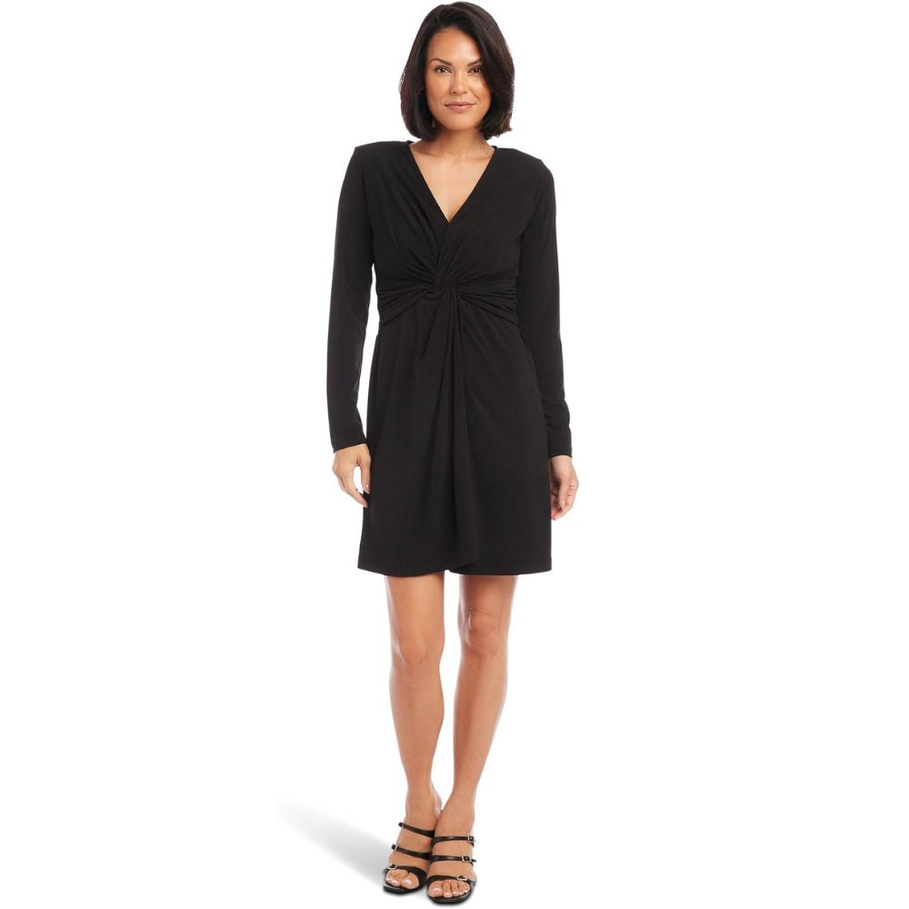 Vestido Karen Kane com frente torcida, preto
