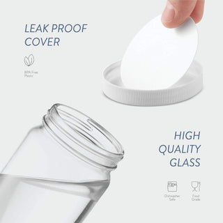 Garrafa de vidro para viagem, frasco de vidro, 16 onças [pacote com 6] 