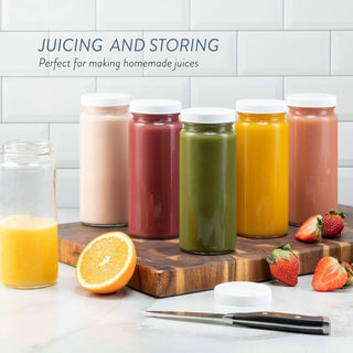 Garrafa de vidro para viagem, frasco de vidro, 16 onças [pacote com 6] 