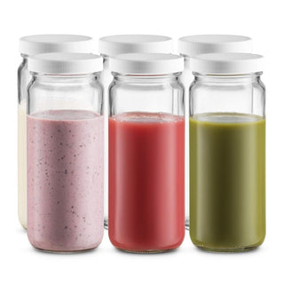 Garrafa de vidro para viagem, frasco de vidro, 16 onças [pacote com 6] 