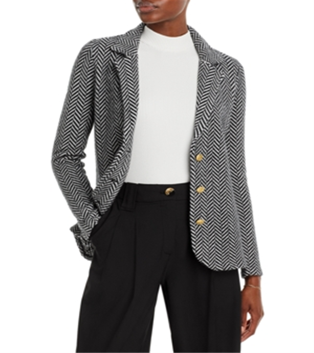 Blazer de cashmere com lapela entalhada da Bloomingdale's, preto, tamanho P