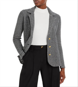 C by Bloomingdale's Cashmere Notch Lapel Cashmere Blazer Black Size S