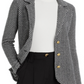 Blazer de cashmere com lapela entalhada da Bloomingdale's, preto, tamanho P