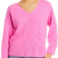 Suéter Baja de Caxemira com Gola V, Rosa, Tamanho GG, da Bloomingdale's