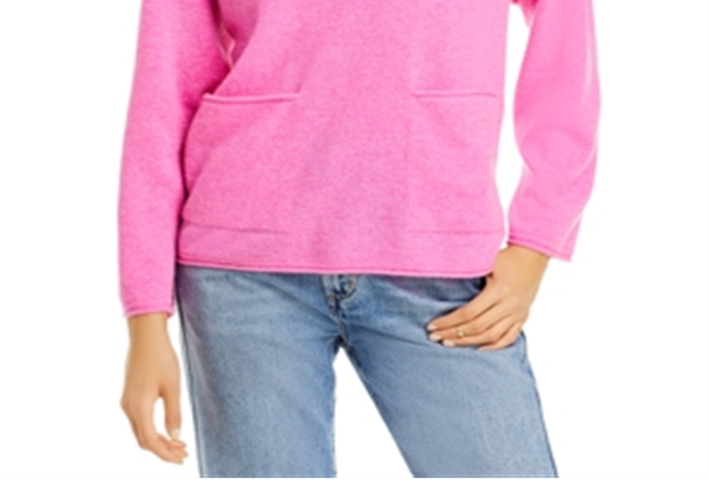 Suéter Baja de Caxemira com Gola V, Rosa, Tamanho GG, da Bloomingdale's