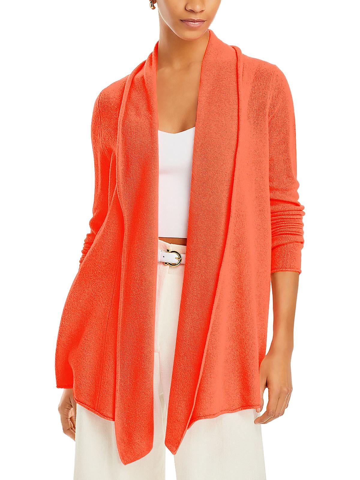 Cardigan de cashmere com frente aberta C by Bloomingdale's Laranja Tamanho XS