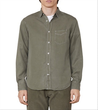 Officine Generale Lipp Garment Dyed Button Down Shirt Green Size M