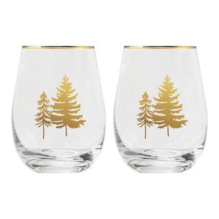 Trees Stemless Wine Glass - Boxed Set of 2