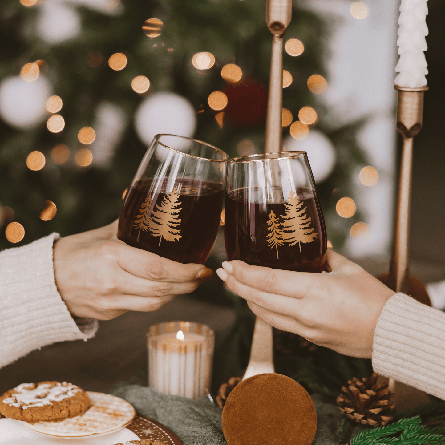 Trees Stemless Wine Glass - Boxed Set of 2