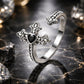 925 Sterling Silver Pavé Setting CZ Oxidized Silver Ring