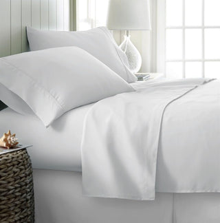4-Piece 100% Cotton Solid Sheet Set – 300 Thread Count, Luxury Extra Soft