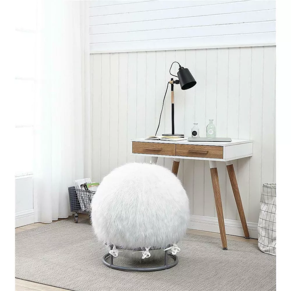 Conjunto de cadeiras de bola de ioga para exercícios de postura felpuda de 65 polegadas - 5 cores! 